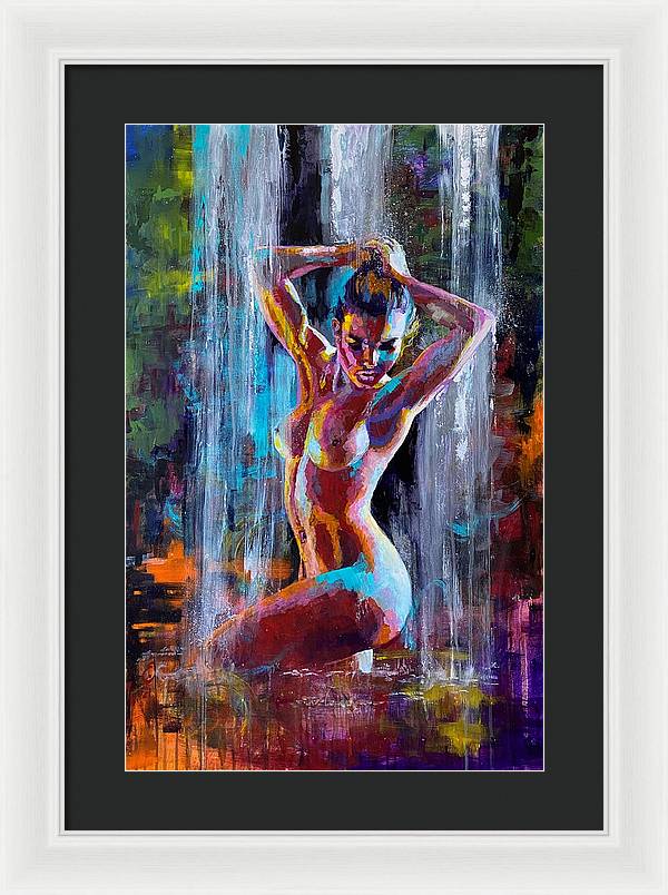 Bathed in the cave - Framed Print