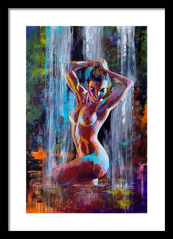Bathed in the cave - Framed Print