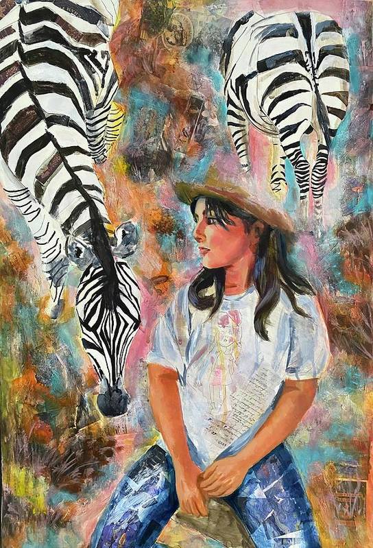 Fashionable Zebras - Art Print