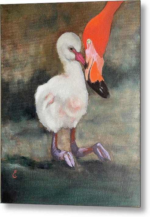 Mother Flamingo - Metal Print