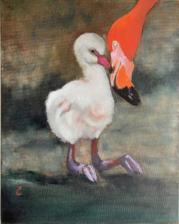 Mother Flamingo - Art Print