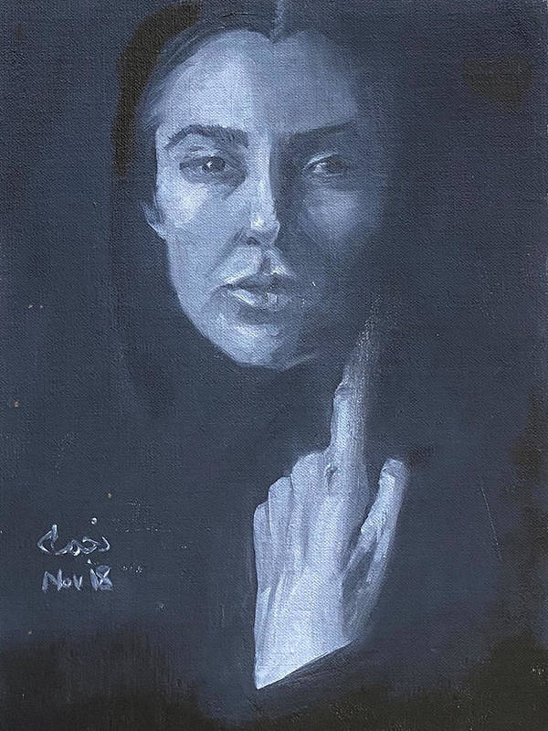 Woman in black - Art Print
