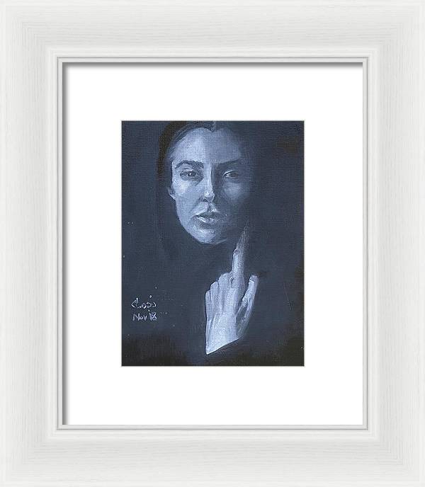 Woman in black - Framed Print